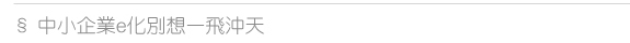 中小企業e化別想一飛沖天   