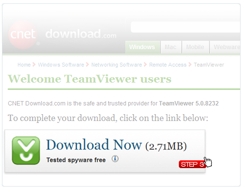 TeamViewer遠端連線 步驟3 